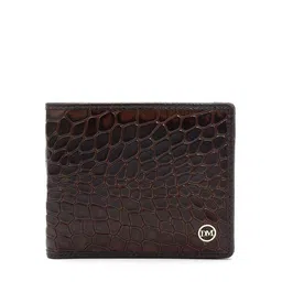Da Milano Men Animal Textured Leather Two Fold Wallet-40