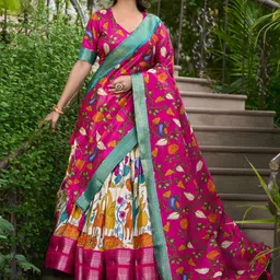 APNISHA Printed Ready to Wear Lehenga & Unstitched Blouse With Dupatta-picture-21