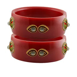 Vidhya Kangan Red Plastic Bangles-image-67
