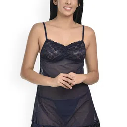 new blue Women Solid eyes Baby Doll-image-83