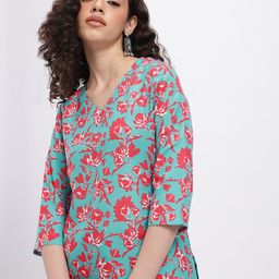Anouk Rustic Floral Printed V-Neck Kurti-picture-49