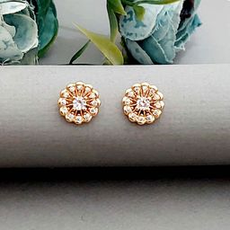 MEIRA JEWELLERY Rose Gold-Plated Circular Shaped Artificial Stones Studs Earrings-picture-44