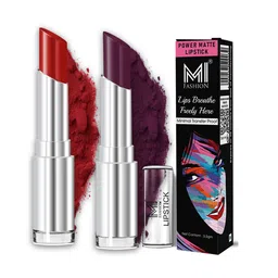 MI FASHION Set Of 2 Creamy Matte Bullet Lipstick - 3.5 g Each - Cherrywood - Wine-image-31