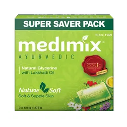 medimix AYURVEDIC Set of 3 Natural Glycerine Bathing Bar with Lakshadi Oil - 125 g each-56