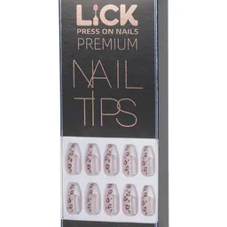 LICK 12 Pcs Nude Artificial Reusable Stick On Nails With Application Kit image 2