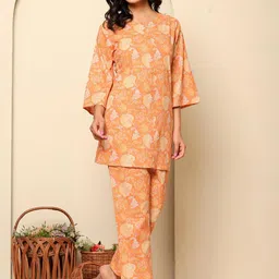 Rouhab Printed Pure Cotton Top With Trouser Co-Ords-picture-41