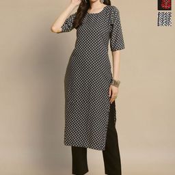 HERE&NOW Women Pack Of 3 Ethnic Motifs Printed Crepe Kurta-image-92