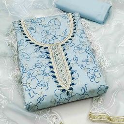 SHADOW & SAINING Embellished Semi-Stitched Dress Material-image-95