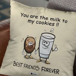 Indigifts White & Cream-Coloured Best Friends Forever Printed Square Cushion Covers-image-49