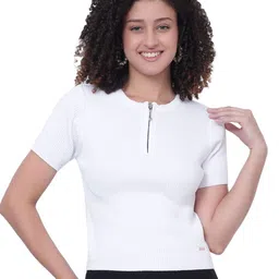 God's Club Women Ribbed Fitted Cotton Crop Top-picture-11