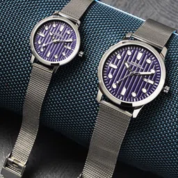 French Connection Unisex Pack Of 2 Textured Dial Reset Time Analogue Watch FCN080USM-70