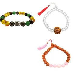 Divine souvenirs Unisex Set Of 3 Artificial Beaded Elasticated Bracelets-19