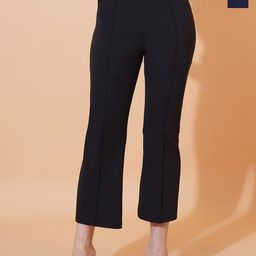 Parona Women Pack Of 2 Comfort High-Rise Slim Fit Bootcut Trousers-image-83