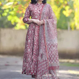 KALINI Women Ethnic Motifs Printed Anarkali Kurta with Trousers & Dupatta-23