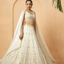 Quench A Thirst Embroidered Mirror Work Ready to Wear Lehenga & Semi-Stitched Blouse With Dupatta-picture-27