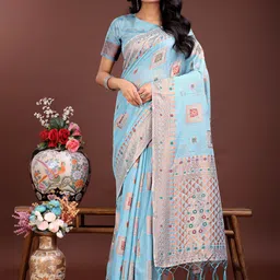 DIVASTRI Ethnic Motifs Woven Design Zari Saree-45