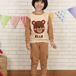 Polka Tots Girls Embroidered Round Neck Pure Cotton Sweatshirt & Jogger-image-55