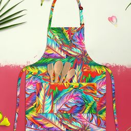 ArtzFolio Green & Pink Printed Cotton Aprons-10