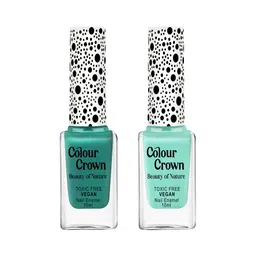 CROWN Set Of 2 Long Wear Glossy Finish Nail Enamel - 10 ml Each - Ocean Breeze-14