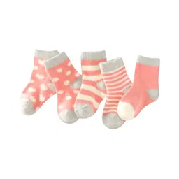 MOMISY Kids Pack Of 5 Printed Anti-Allergenic Ankle-Length Socks-10