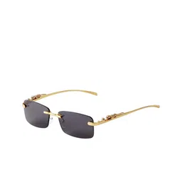 RORCE Unisex Square Sunglasses with UV Protected Lens RS27GOF_BLL-Gold Frame-image-0