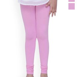 FRENCH KLEIDER Girls Pack Of 3 Mid-Rise Churidar-Length Leggings-image-63
