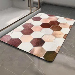 IVAZA Rose Gold & White Geometric Patterned 450 GSM Bathmat-image-79