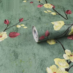 AmazingKarts Green Floral Printed Self Adhesive Waterproof PVC Wallpaper-image-44