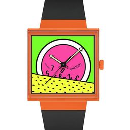 Swatch Unisex Printed Dial & Ceramic Straps Analogue Watch SO34Z101-58