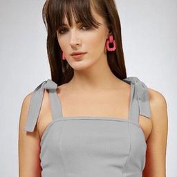 The Roadster Lifestyle Co. Women Textured Shoulder Straps Crop Top-image-16
