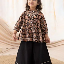 Tiber Taber Girls Printed Top with Palazzos-image-59