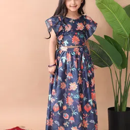 Here&Now X Kinder Kids Girls Printed Ready to Wear Lehenga &-40