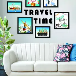Aura White & Black 5 to 7 Pieces MDF Wall Photo Frames-image-75