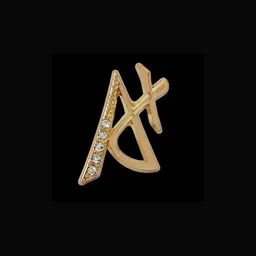 Curren Zircon Stones Studded Letter AX Lapel Pin Brooch-picture-45