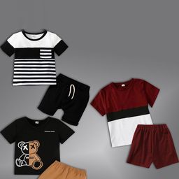 HELPOM Unisex Kids Printed T-shirt with Shorts-image-59