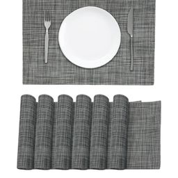 Black gold PVC Pack of 6 Heat Resistant Dining Table Placemats-picture-17