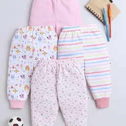 BUMZEE  Infant Girls Pack Of 4 Printed Mid-Rise Joggers-image-105