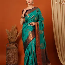 VILLAGIUS Woven Design Zari Pure Silk Banarasi Saree-41