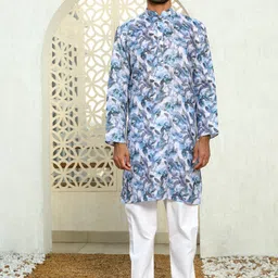 KRAFT INDIA Men Floral Printed Regular Kurta with Pyjamas-image-99