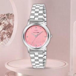 CHARLIEKEEN Women Patterned Stainless Steel Wrap Around Analogue Watch CC-LR016-PNK-CH-picture-1