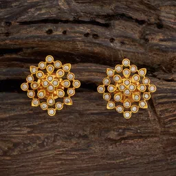 Kushal's Fashion Jewellery Gold-Plated Cubic Zirconia Studded Classic Studs Earrings-image-84