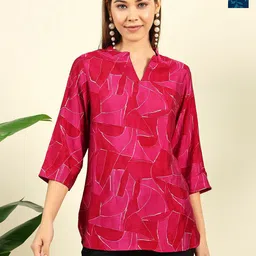 THE FAB FACTORY Floral & Geometric Print Tops - Casual Wear-picture-18