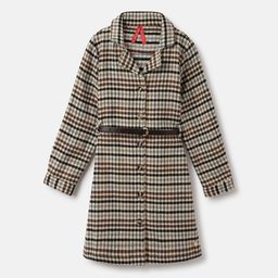 Blue Giraffe Girls Checked Shirt Dress-picture-22