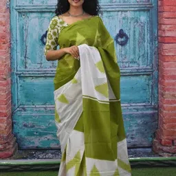 Dastkar Pure Cotton Block Print Saree-picture-28