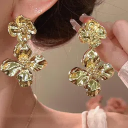 AKISON JEWELS Women Gold Plated Chunky Earrings-image-23
