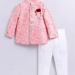 Little Collars Kids Embroidered Bandhgala Set-picture-54