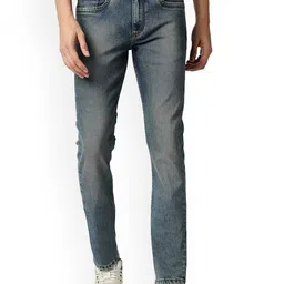 Basics Men Jean Regular Fit Mid-Rise Low Distress Stretchable Cotton Jeans-image-38