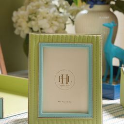 Pure Home and Living Green & Blue Stitched Glass Table Photo Frame-50