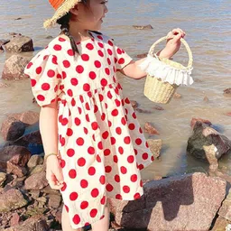 LULU & SKY Polka Dot Print Puff Sleeve Fit & Flare Dress-picture-38