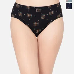 DressBerry Pack Of 3 Printed Cotton Mid-Rise Hipster Briefs THE-CHEKERSS-2-image-57